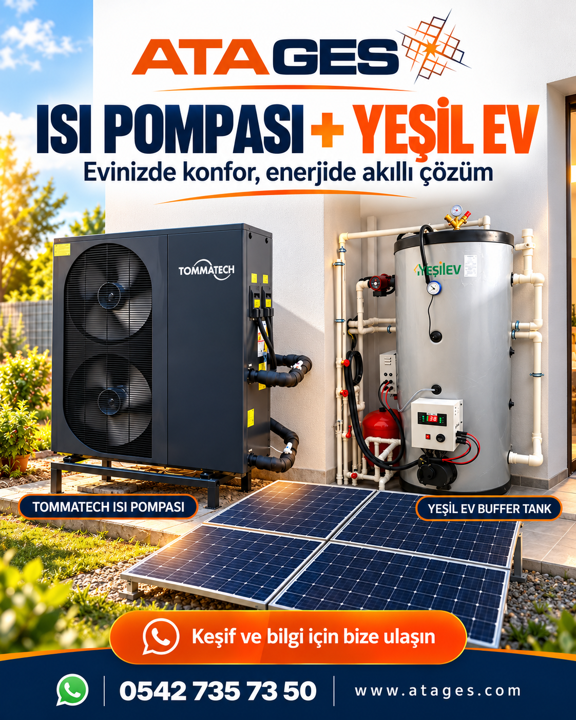 ATAGES ısı pompası ve tank sistemi görseli